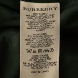 Pre Owned Burberry Black Wool & Cashmere Belted Trench Coat S