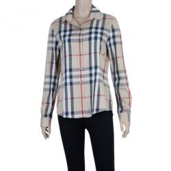 Pre Owned بلوزة قميص بربري نوفاشيك أكمام طويلة M