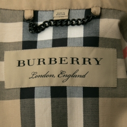 Pre Owned Burberry Tan Brown Gabardine Belted Trench Coat S