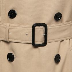 Pre Owned Burberry Tan Brown Gabardine Belted Trench Coat S