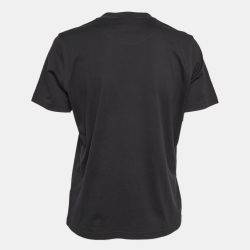 مملوكة مسبقًا Burberry Black Cotton Logo Printed Short Sleeve T-Shirt M