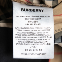 Pre Owned Burberry Beige Vintage Check Cotton Side Stripe Pants M