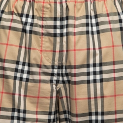 Pre Owned Burberry Beige Vintage Check Cotton Side Stripe Pants M