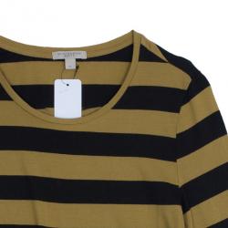 Pre Owned تي شيرت بربري مقلم بكم طويل M