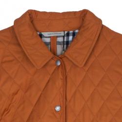 Pre Owned Burberry Tangerine Diamond Quilted Jacket M