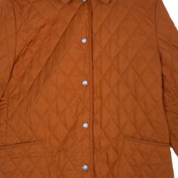 Pre Owned Burberry Tangerine Diamond Quilted Jacket M