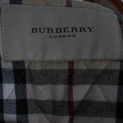Pre Owned Burberry Tangerine Diamond Quilted Jacket M