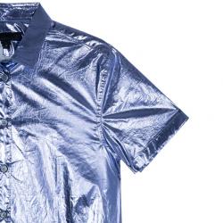 Pre Owned Burberry Metallic Button Down Top S