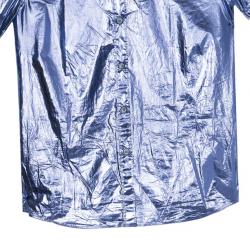 Pre Owned Burberry Metallic Button Down Top S