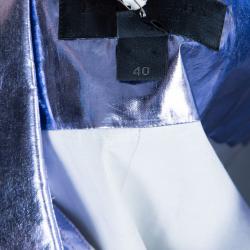 Pre Owned Burberry Metallic Button Down Top S