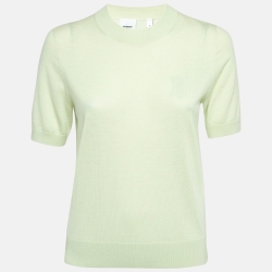 Pre Owned Burberry Pastel Green Cashmere Crew Neck Sweater M