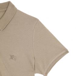 Pre Owned Burberry Cream Check Placket Polo Shirt L