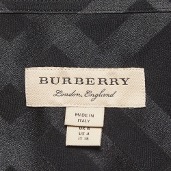 مملوكة مسبقًا Burberry Black Check Pattern Silk Shirt S