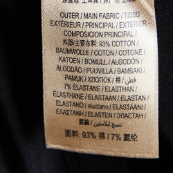 Pre Owned Burberry Black Cotton Check Cuff Crew Neck T-Shirt M