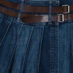مملوكة مسبقًا Burberry Denim Pleated Mini Skirt S
