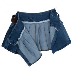 مملوكة مسبقًا Burberry Denim Pleated Mini Skirt S