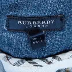 مملوكة مسبقًا Burberry Denim Pleated Mini Skirt S