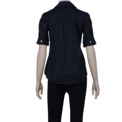 Pre Owned Burberry Black Short Sleeve Shirt XS
