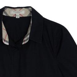 Pre Owned Burberry Black Short Sleeve Shirt XS