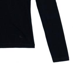 مملوكة مسبقًا تي شيرت بربري أسود بكم طويل ورقعة كم نوفاتشيك XS 