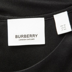 Pre Owned Burberry Black Silk Stud Embellished Belted Short Dress M
