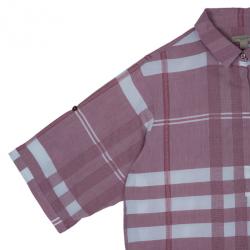مملوكة مسبقًا Burberry Brit Check Cotton Coral Pink Tunic Shirt XL