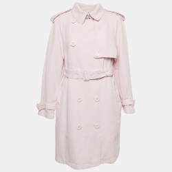 Pink Twill Belted Trench Coat