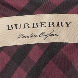 Pre Owned Burberry Burgundy Fur Trimmed Synthetic Hooded Jacket XL