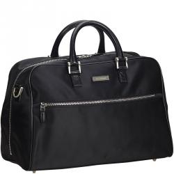 Pre Owned Burberry Black Nylon Leather Travel Bag