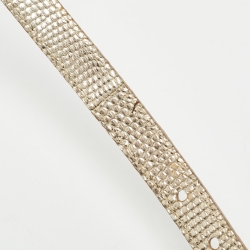 Pre Owned Burberry Gold Lizard Studded Crossbody Bag