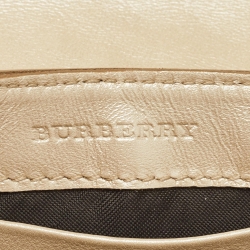 Pre Owned Burberry Gold Lizard Studded Crossbody Bag