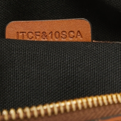 Pre Owned Burberry Brown Ochre House Check Fabric Medium Sactorial Alchester Bowler Bag