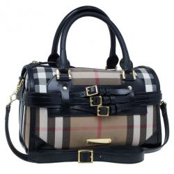 Pre Owned Burberry Medium Bridle House Check Bowling Bag