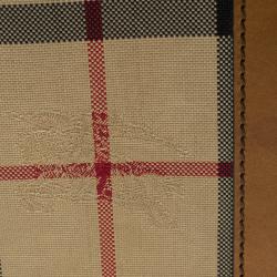 Pre Owned Burberry Tan Haymarket Check Canvas Cavendish Continental Wallet