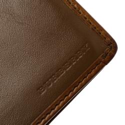 Pre Owned Burberry Tan Haymarket Check Canvas Cavendish Continental Wallet