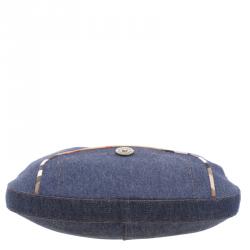Pre Owned Burberry Navy Blue Denim Hobo