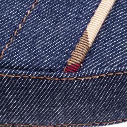 Pre Owned Burberry Navy Blue Denim Hobo
