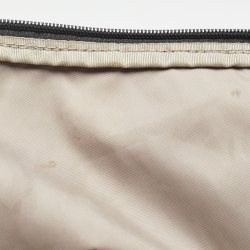 Pre Owned Burberry Black/Beige House Check Canvas and Leather Abbingdon Clutch Bag