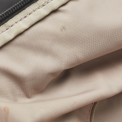 Pre Owned Burberry Black/Beige House Check Canvas and Leather Abbingdon Clutch Bag