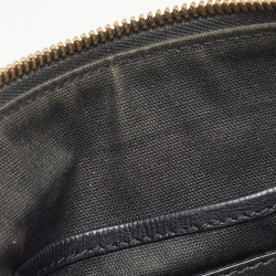 Pre Owned Burberry Black/Beige House Check Canvas and Leather Abbingdon Clutch Bag