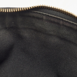 Pre Owned Burberry Black/Beige House Check Canvas and Leather Abbingdon Clutch Bag