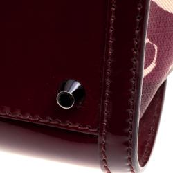 مملوكة مسبقًا حقيبة بربري قلب بيلغريم جلد لامعة وPVC عنابية