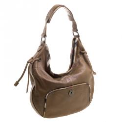 Pre Owned Burberry Brown Leather Murphy Hobo