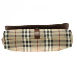 Pre Owned Burberry Copper Haymarket Check PVC Shoulder Bag