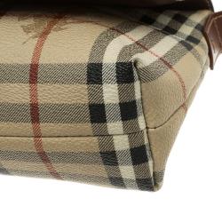 Pre Owned Burberry Copper Haymarket Check PVC Shoulder Bag