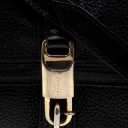 Pre Owned Burberry Black Pebbled Leather Shoulder Bag