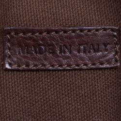 Pre Owned Burberry Brown Suede and Leather Drawstring Hobo