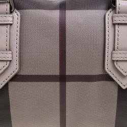 Pre Owned Burberry Beige Smoked Check PVC Chester Bowling Bag