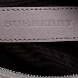 Pre Owned Burberry Beige Smoked Check PVC Chester Bowling Bag