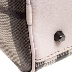 Pre Owned Burberry Beige Smoked Check PVC Chester Bowling Bag